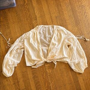 Spell & The Gypsy Tie-Front Lightweight Women's Blouse - Cream